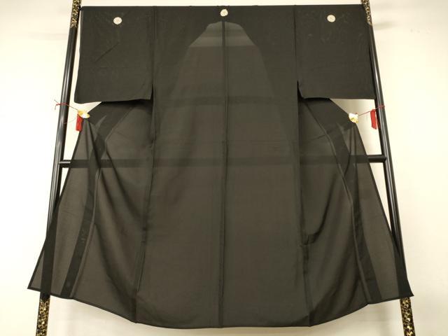 長閑やかさ屋お召しもの＊夏物 成人男性 黒紋付 絽 正絹 珠玉 AABI9902jd