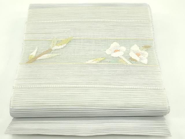 長閑やかさ屋御召しもの＊夏物 八寸名古屋帯 枝花文 現ナマ糸 正絹 珠玉 CABG7534rv