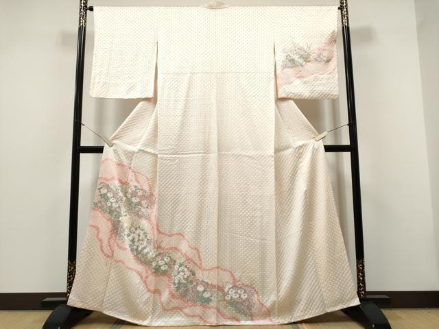 平和屋着物●訪問着　絞り　菊　金銀彩　正絹　逸品　CABJ5096hy｜平和屋
