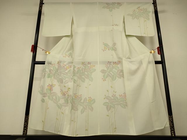 長閑やかさ屋御召しもの＊夏物 短い訪問着 絽 被子植物文 洗える御召しもの AABF9410jd