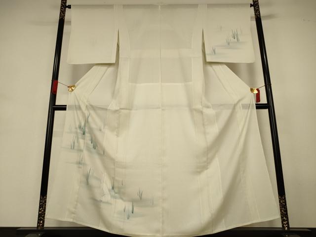 平和屋着物*夏物 訪問着 縦絽 鷺 暈し染め 正絹 逸品 AABJ3407jd|平和屋