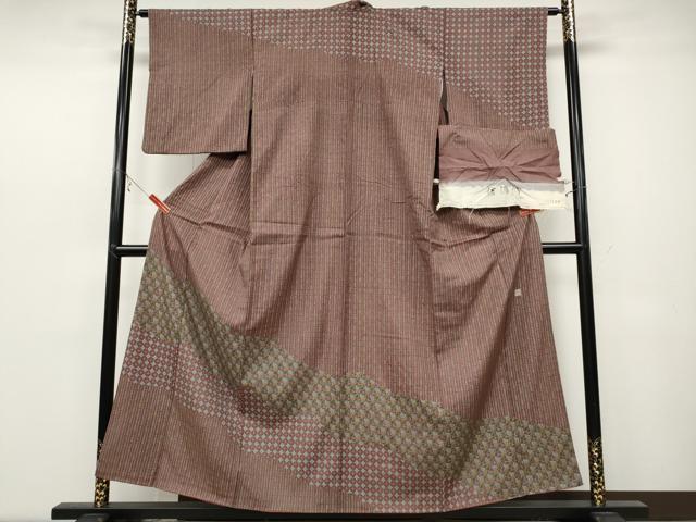 平和屋着物●二代目 川村久太郎 訪問着 信濃紬 吉祥花文 反端付き 正絹 逸品 CABC2238ut|平和屋