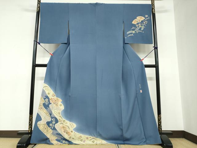 平和屋着物●越後十日町の一流染匠　桐屋・翠山工房　訪問着　絞り　地紙重ね辻が花　やまと誂製　正絹　逸品　DABC2601ud｜平和屋 35,490円