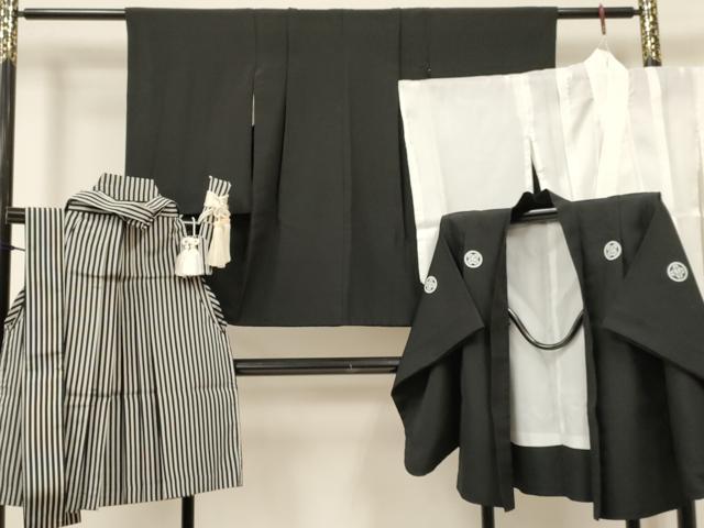 長閑やかさ屋御召しもの[]七五三 御坊っちゃん 御召しもの・黒紋付羽織・長襦袢(単衣)・行灯袴・小物仕掛ける 箱付き添い人 DABA3558ma