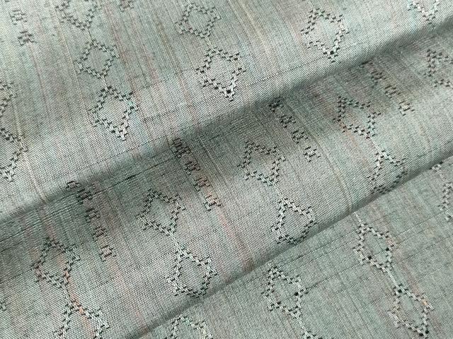 平和屋着物▽上質な紬　単衣　抽象間道　正絹　逸品　DABH0217op｜平和屋 17,082円