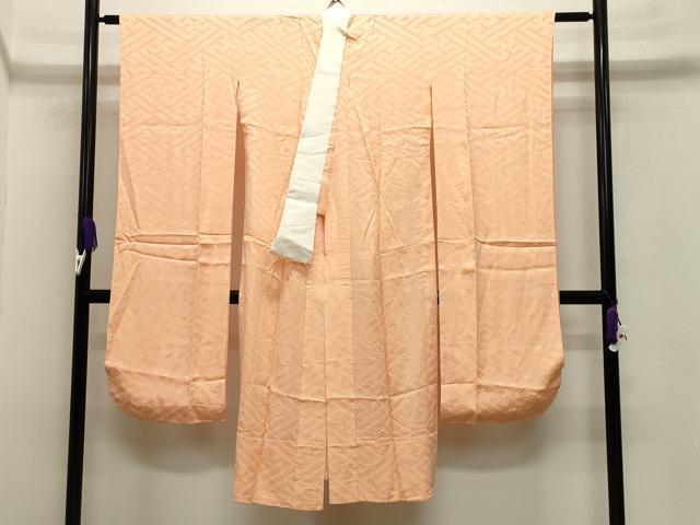 平和屋着物●振袖用長襦袢　無双仕立て　紗綾型地紋　洒落柿色　正絹　逸品　CABB0256gh｜平和屋