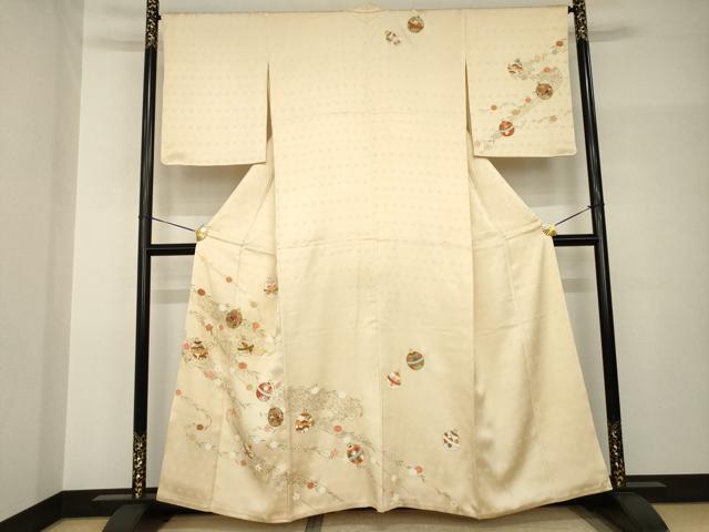 平和屋着物●訪問着　友禅　駒刺繍　鈴　金彩　正絹　逸品　AABH9964ck｜平和屋