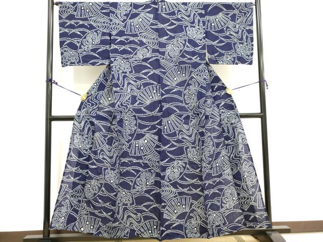 平和屋着物∴夏物 浴衣 有松鳴海絞り 地紙花文 綿 逸品 DAAV7267cd|平和屋