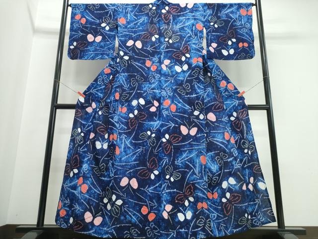 平和屋着物&there4;夏物　浴衣　有松鳴海絞り　こぼれ松葉舞蝶文　綿　逸品　CABJ0201ng｜平和屋