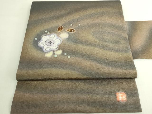 長閑やかさ屋中央局●御前上等 二代目 久保田一竹 幻の辻が花 九寸名古屋帯 鬼しぼクレープ 珠玉 DZAB6282kh6