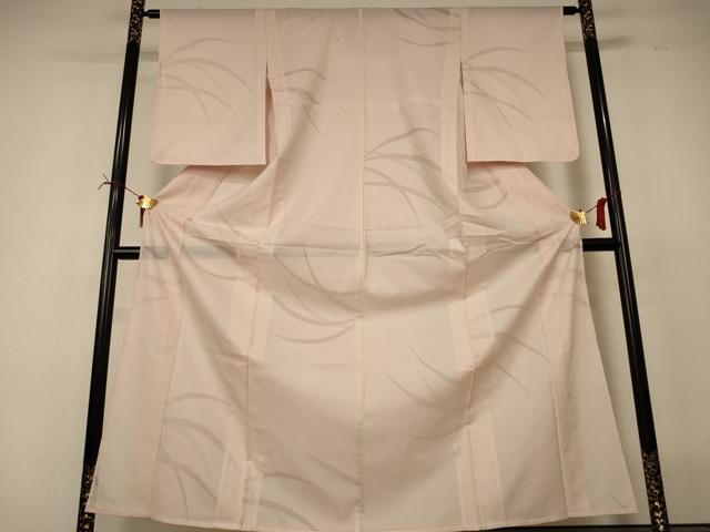 長閑やかさ屋御召しもの＊夏物 色無地 縦絽 芝紋紗 うす茶色色 正絹 珠玉 AABI6670jd