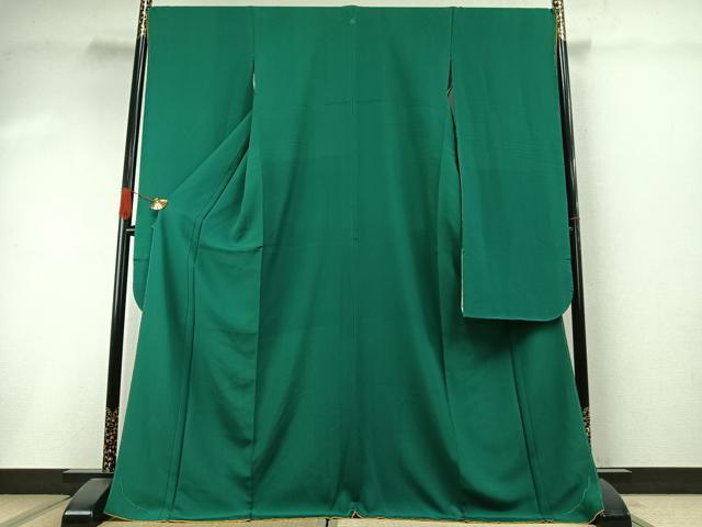 長閑やかさ屋御召しもの●晴れ晴れしい振袖 不易流行緑であること 正絹 珠玉 AABI1898fy