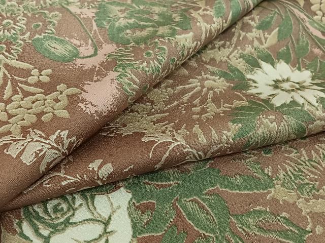 長閑やかさ屋御召しもの▽御前上等な小紋 単衣 顕花植物文 正絹 珠玉 AABI7646jh