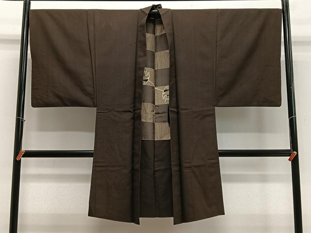 平和屋着物&infin;男性　長羽織　紬地　憲法色　正絹　逸品　CABE4919ua｜平和屋