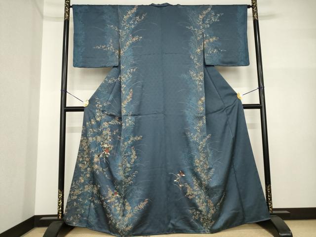 平和屋着物●訪問着　刺繍　短冊花文　金彩　正絹　逸品　AABI4560ck｜平和屋