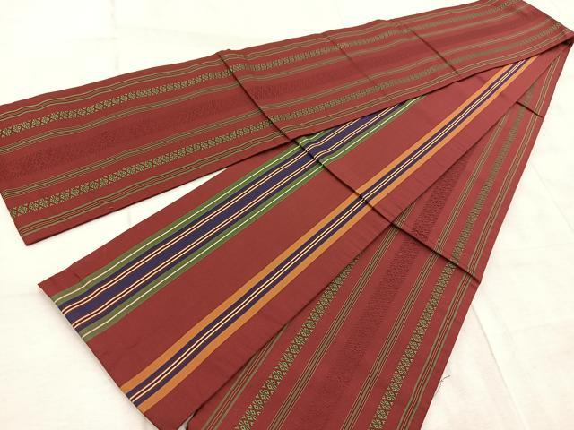 楽天市場】平和屋着物◎本場筑前博多織 両面 半幅帯 吉弥帯 献上 茜色