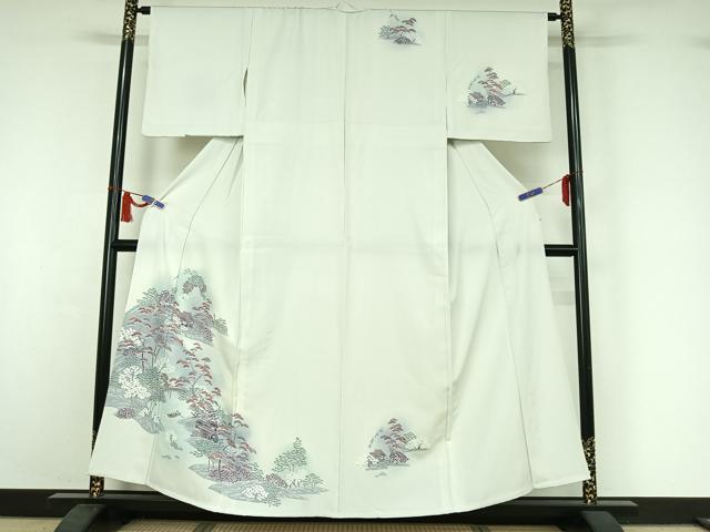 長閑やかさ屋御召しもの▽短い訪問着 単衣 見晴らし文 暈し染め 正絹 珠玉 AABI7664jh