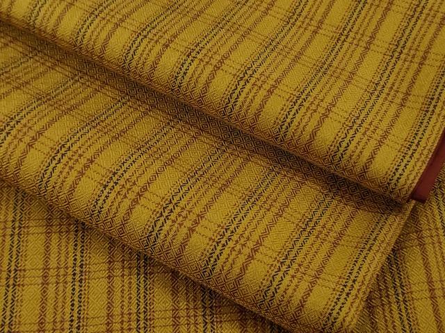 平和屋本店●極上 本場黄八丈 まるまなこ 紬 格子 逸品 DZAB6066kh6|平和屋
