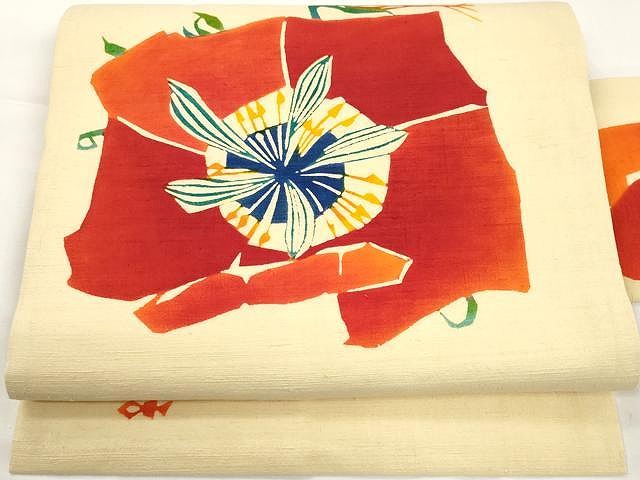 楽天市場】平和屋本店□希少 染色作家 山本由季 九寸名古屋帯 紬地 兎