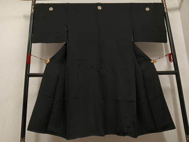 平和屋着物●男性　黒紋付　正絹　逸品　AABG9057ph｜平和屋