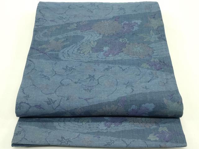長閑やかさ屋御召しもの＊夏物 六通柄袋帯 水流菊楓文 正絹 珠玉 CABH5608rv