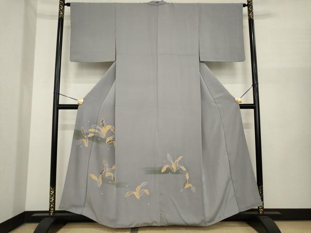平和屋着物●訪問着　駒刺繍　草葉文　金彩　正絹　逸品　AABI8000ck｜平和屋