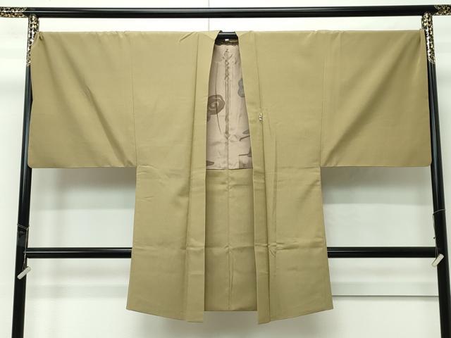 長閑やかさ屋御召しもの＃御前上等 成人男性 長羽織 キングサイズ 色無地 油色 大丸取りまわし 珠玉 CZAA4635s6