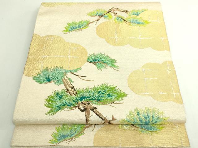長閑やかさ屋中央局●最飛び切り 龍村平蔵製 膜鳴楽器柄 本袋帯 繍松文 金糸 珠玉 DZAB4834kh6