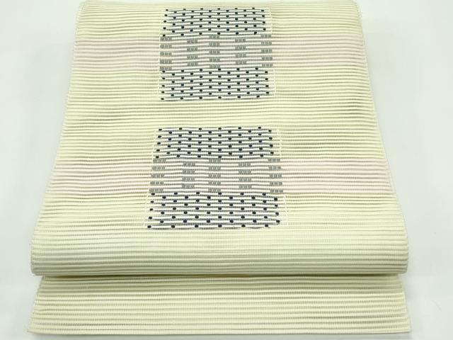 長閑やかさ屋お召しもの＊夏物 八寸名古屋帯 絽綴れ 幾何学学文様 正絹 珠玉 CABF4713rv