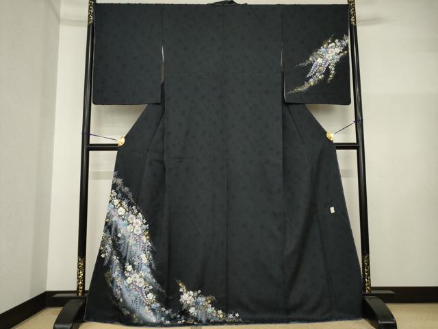 長閑やかさ屋御召しもの●越後十日町の第一級染匠 桐屋・翠山細工場 短い訪問着 辻が花 絞り 暈し染め 金彩 正絹 珠玉 未当て嵌める AABI5119ck