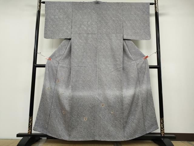 長閑やかさ屋お召しもの●短い訪問着 総絞り 総刺しゅう 雪輪花文 金糸 正絹 珠玉 CABC2374ut