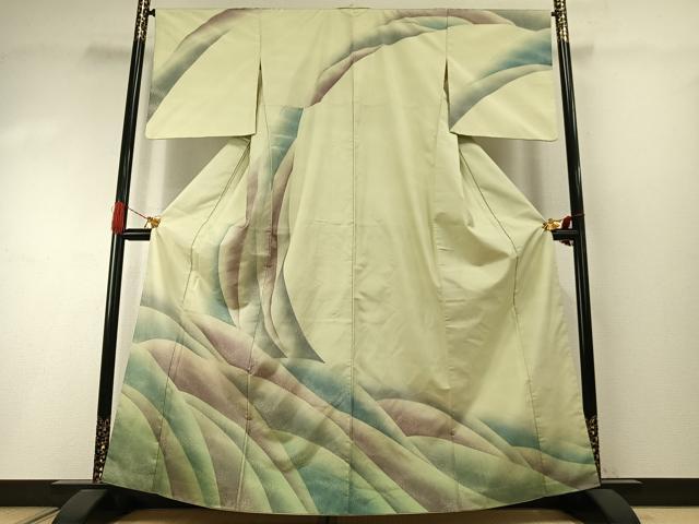 長閑やかさ屋御召しもの●発祥地大島紬 染大島 幾何学学文様 正絹 珠玉 AABI1929fy