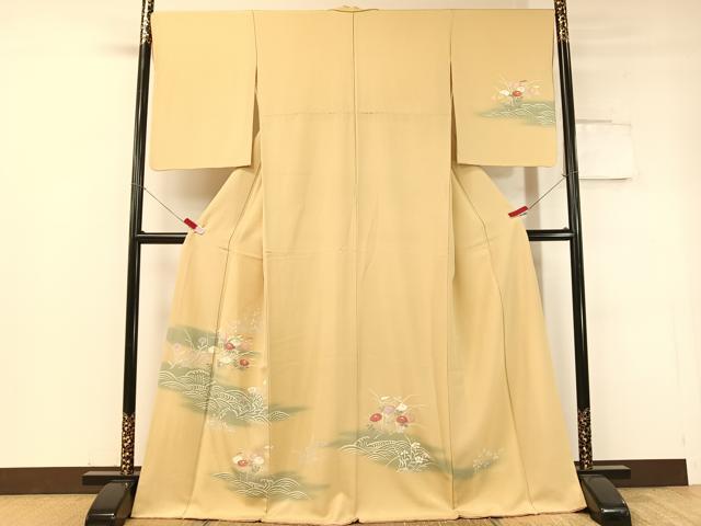 平和屋着物●訪問着　立波花文　暈し染め　金彩　ロング丈　正絹　逸品　CABC9617vp｜平和屋