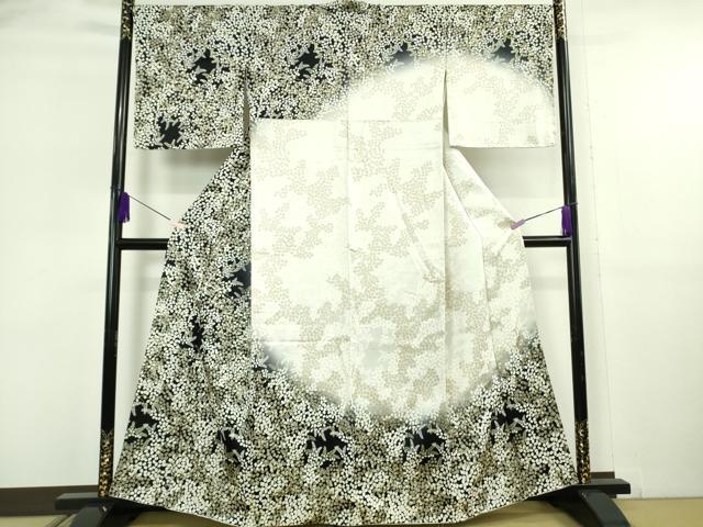 長閑やかさ屋中央局●より良い 短い訪問着 花萩文 暈し染め 金彩 珠玉 DZAB6132kh6