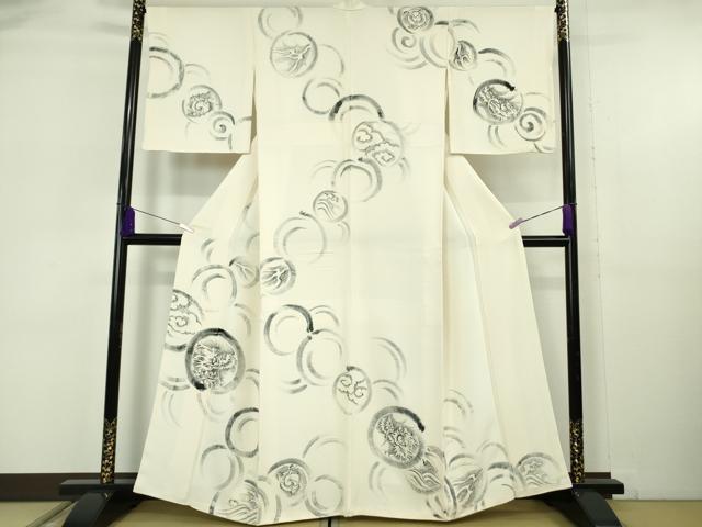 長閑やかさ屋中央局●御前上等 短い訪問着 墨付き 龍 アイヴォリー色地 珠玉 DZAB6140kh6