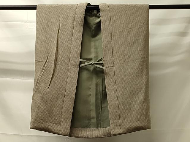平和屋着物#男性 袖無し羽織 縞 鬼しぼ縮緬 正絹 逸品 CABH7010in|平和屋