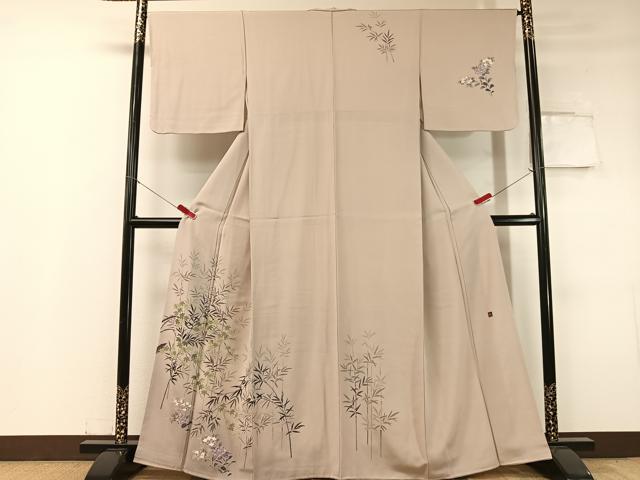 平和屋着物●訪問着 作家物 笹竹紫陽花文 正絹 逸品 CABC9626vp|平和屋