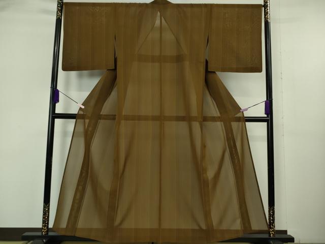 長閑やかさ屋中央局＊滅多に無い 夏物 発祥地黄八丈 夏黄八 紗紬 縞 三越取りまわし 珠玉 DZAB6147kh6