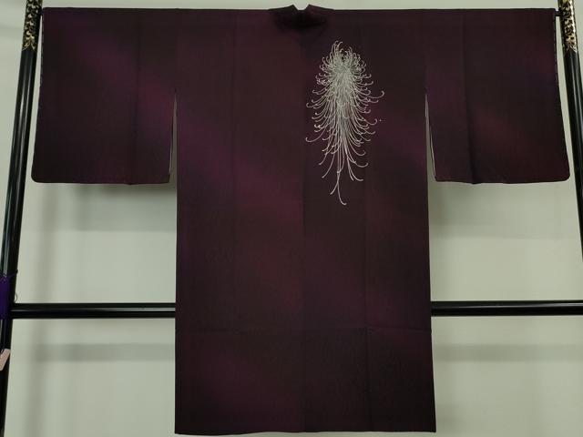 平和屋本店&infin;極上 金彩友禅 卓越技能者・名工・和田光正 道中着 ロング丈　乱菊　暈し染め　銀彩　反端付き　逸品　未使用　DZAB6157kh6｜平和屋
