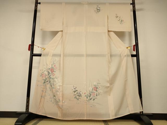 平和屋着物＊夏物 訪問着 絽 流水草花文 暈し染め 正絹 逸品 AABB2599jd｜平和屋