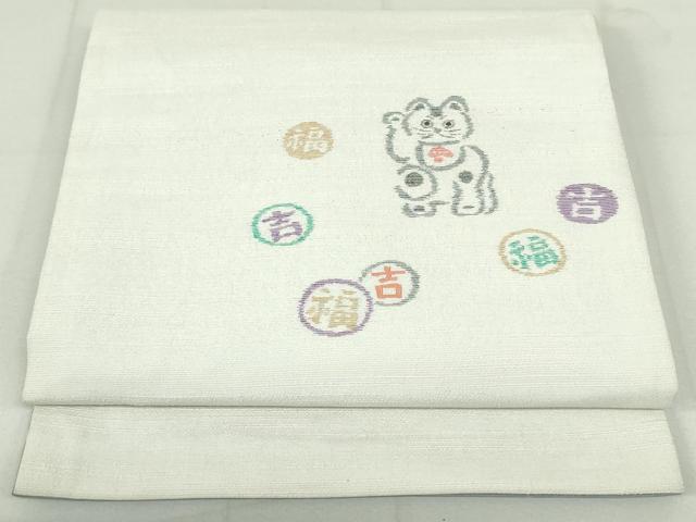 楽天市場】平和屋本店□極上 太鼓柄袋帯 銀座もとじ 眠り猫 黒地 逸品