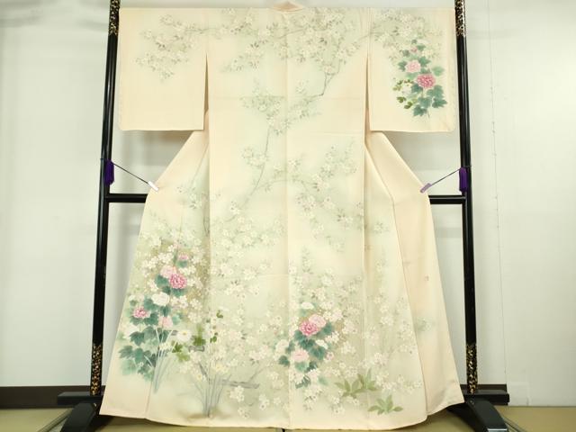 平和屋本店●極上 訪問着 作家物 草花文 暈し染め 逸品 DZAB6170kh6|平和屋