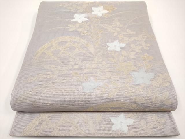 平和屋着物＊夏物 六通柄袋帯 籬草花文 金糸 正絹 逸品 CABH6302tx｜平和屋