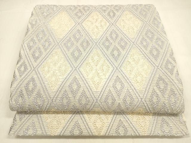 長閑やかさ屋御召しもの＊夏物 六通柄袋帯 菱文 現ナマ糸 正絹 珠玉 DABA0910珊