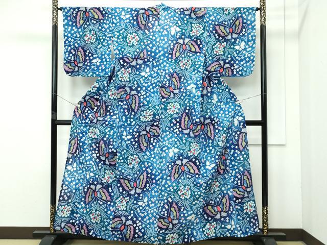 平和屋着物&there4;極上 夏物 浴衣 有松鳴海絞り 舞蝶文 綿 逸品 CZAA4014s5｜平和屋