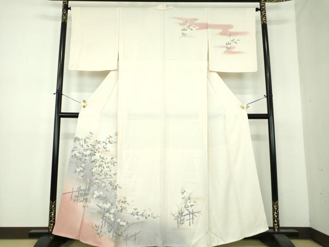 平和屋着物●訪問着　胴抜き仕立て　枝垂れ桜　暈し染め　金銀彩　正絹　逸品　DABE5935ps｜平和屋