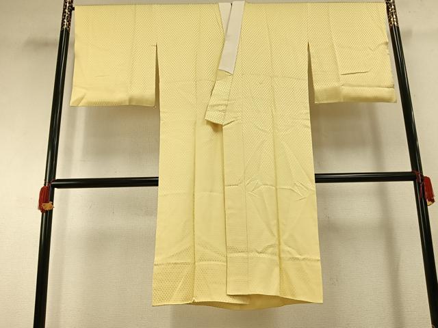 平和屋着物●長襦袢　袷　鱗地紋　淡黄色　正絹　逸品　AABG4562fy｜平和屋