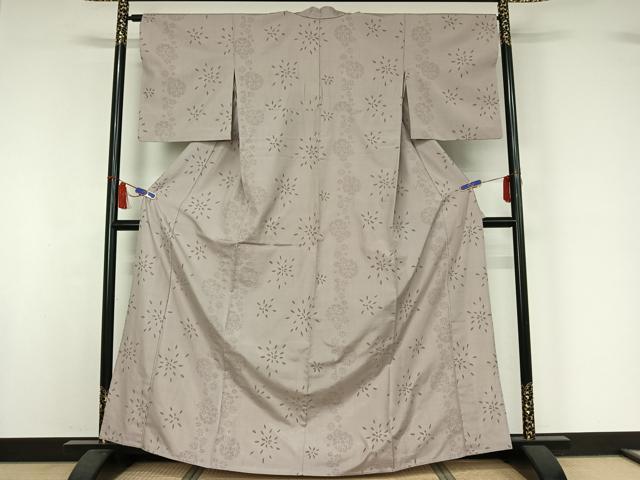 長閑やかさ屋御召しもの▽結城紬 単衣 飛び亀甲柄 正絹 珠玉 AABI7030jh