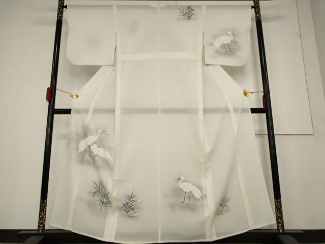 平和屋着物＊夏物 訪問着 絽 鶴 暈し染め 正絹 逸品 AABB0620st｜平和屋