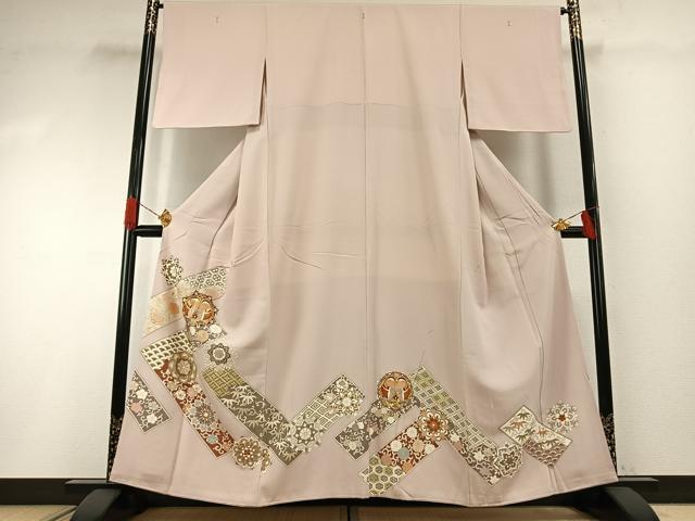 平和屋着物●豪華色留袖　吉祥花鳥文　金彩　正絹　逸品　AABG4621fy｜平和屋
